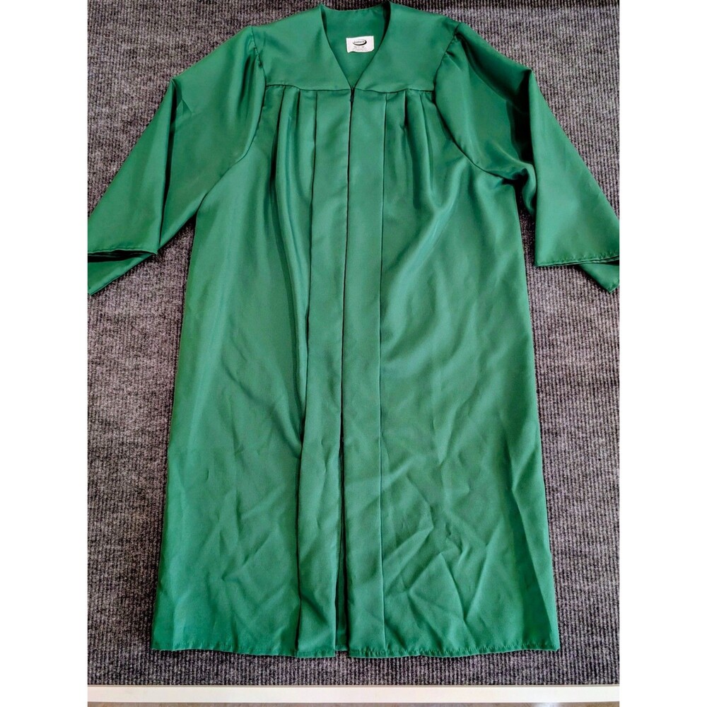 Jostens Kelly Green Graduation Gown Robe Size 5'7" - 5'9" Matte Finish